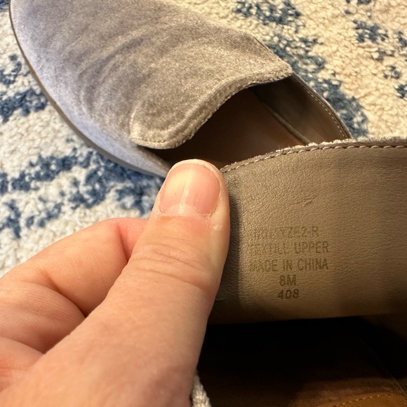 Indigo Rd. Velvet Taupe Slip On Mules - Picture 3 of 5